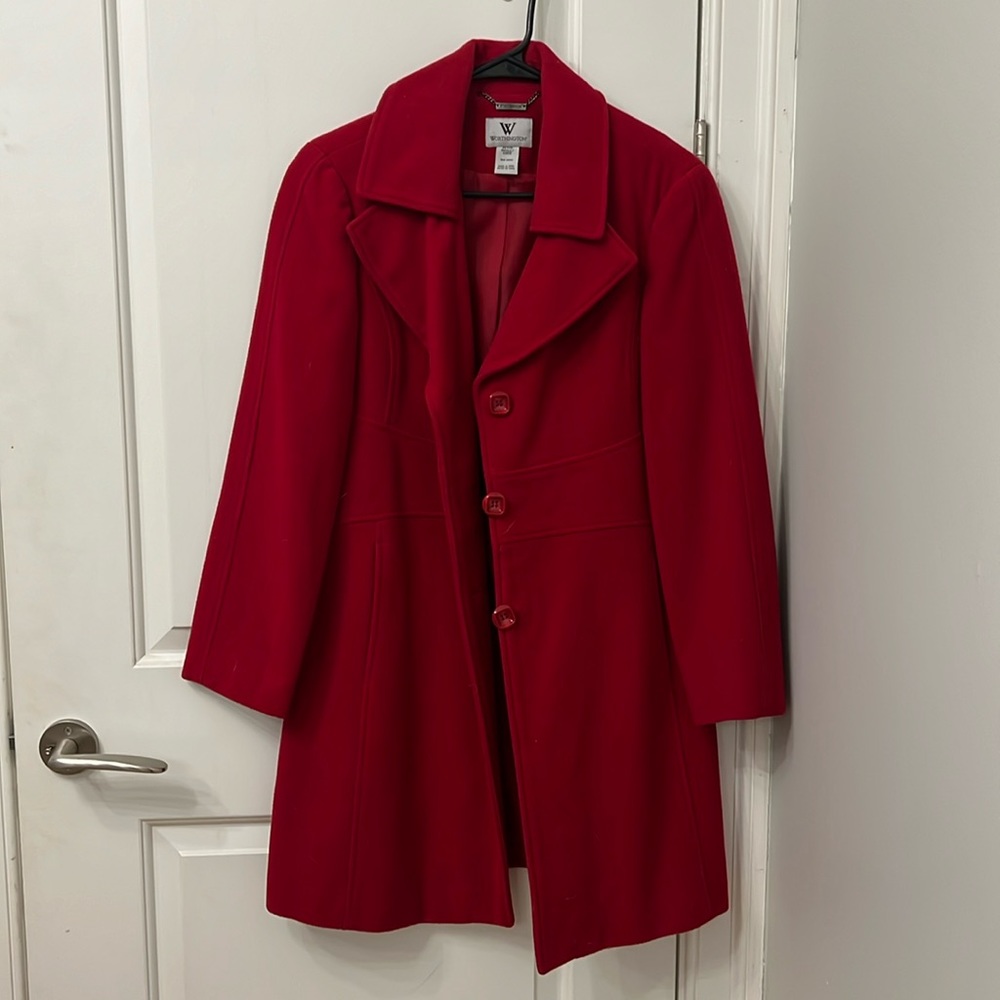 Like new red pea coat